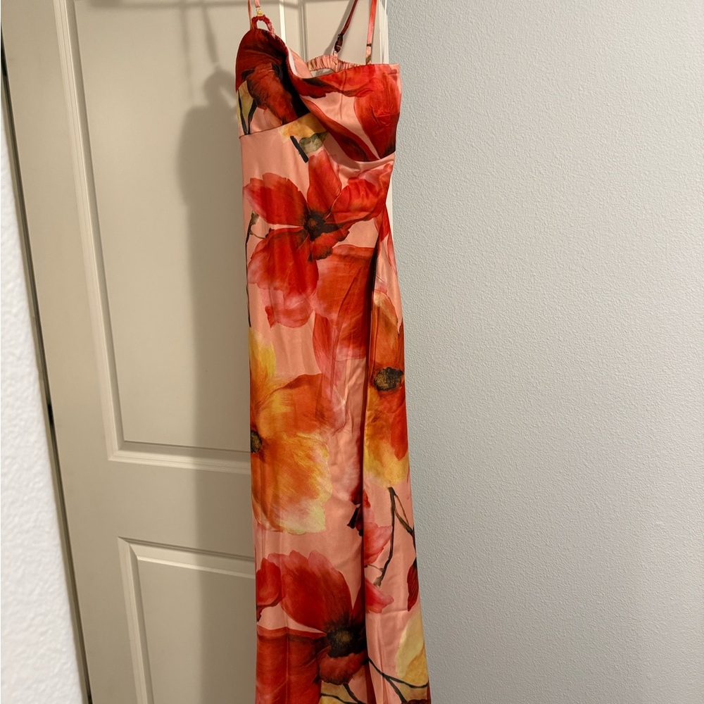 Floral Maxi Dress in Red and Yellow